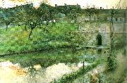 Carl Larsson dammen Spain oil painting artist